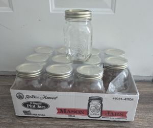 12 Golden Harvest Pint Canning Jars New In Box