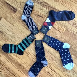 New, Men’s Dress-Casual Socks (5 pairs) Various Prints from JCrew 