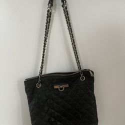 DKNY BLACK SHOULDER AND SADDLE BAG