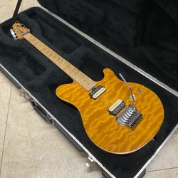 Ernie Ball Music Man Axis Electric Guitar Trans Gold with Case