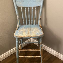 Vintage distressed pressed back chair