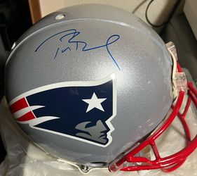 Tom Brady signed Riddell Patriots full size helmet Tristar and Fanatics
