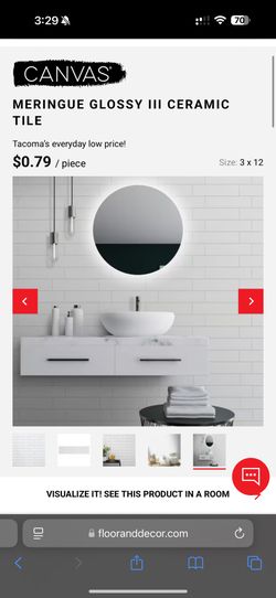 Canvas Meringue - 3x12 Subway Tile - White