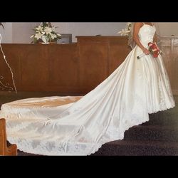 Designer Gown with Diamond Shimmer Veil