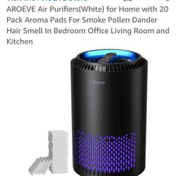 Air Purifiers(White) for Home with 20 Pack Aroma Pads For Smoke Pollen Dander
