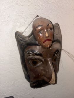 Hand-Painted Wooden Folk Art Mask