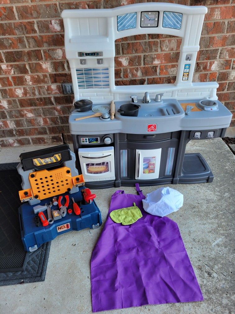 Play Kitchen With Sounds. Tool Set Is Free With It