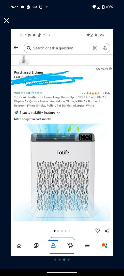 Air Purifiers for Home Large Room Up to 1295 Ft² with PM 2.5 Display Air Quality Sensor, Auto Mode, Timer, HEPA Air Purifier for Bedroom Filters Smoke