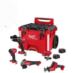 4pc Tool Combo Kit M18 Milwaukee Fuel With Rolling Packout Base, New, Financing Available 
