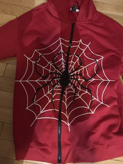 Zip Up Graphic Spiderweb Print Long Sleeve Goth Hoodie Sweatshirt Jacket