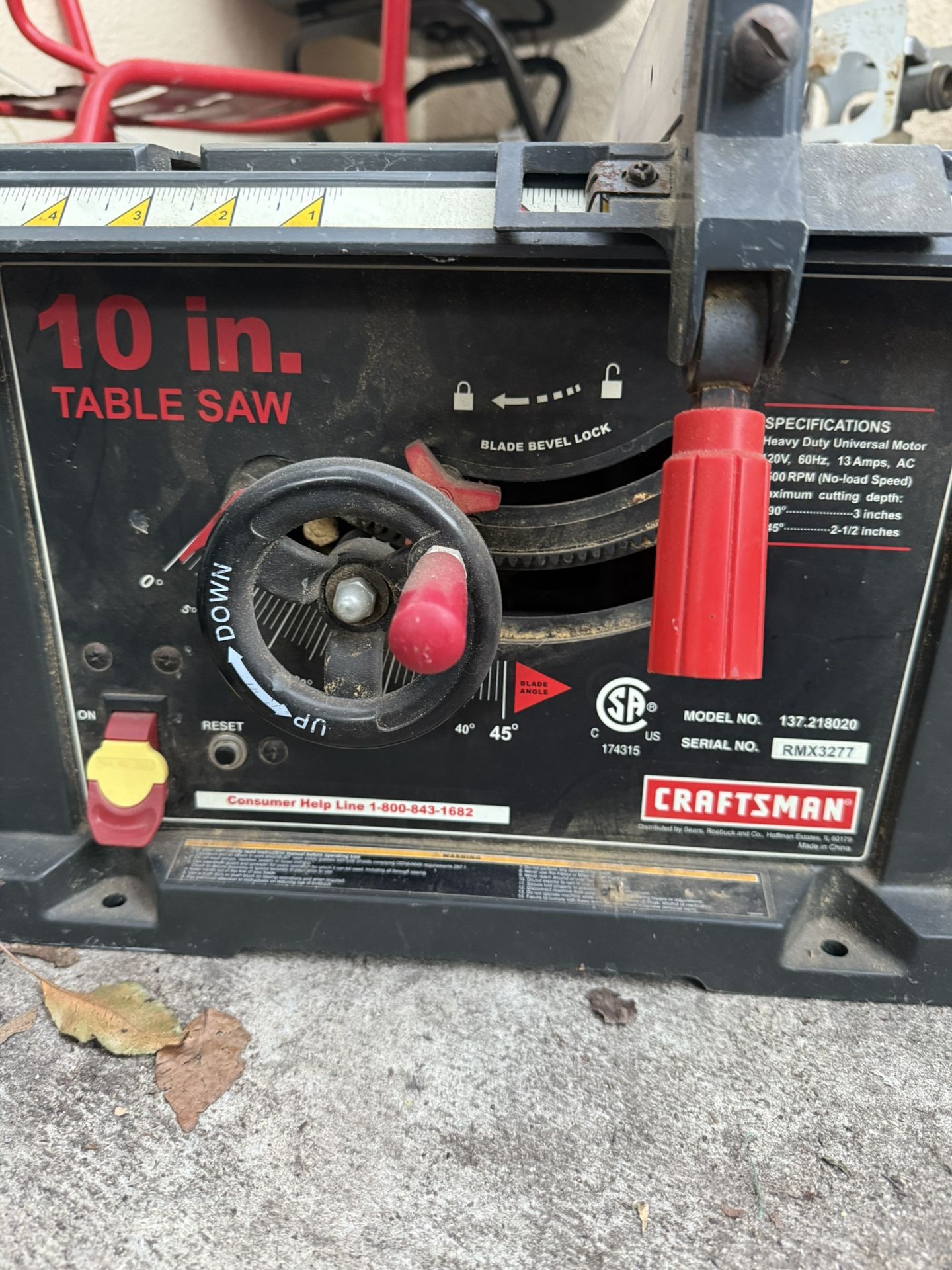 Craftsman 10-inch table saw