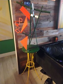 Vintage Abstract Metal Sculpture & Base  one of a kind