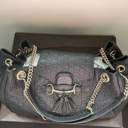GUCCI EMILY GUCCISSIMA - leather shoulder bag 