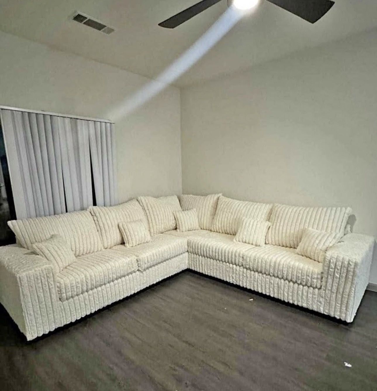 CORDUROY SECTIONAL in WHITE π€ππ»π€
