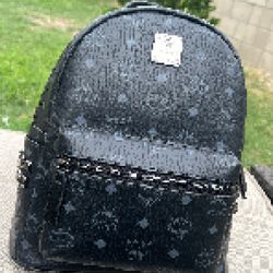 Black Leather Backpack 