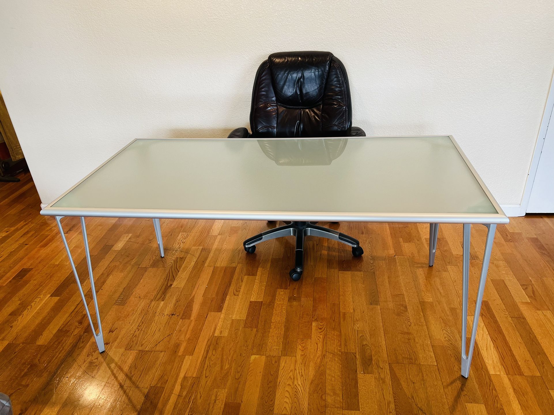 Glass Desk With Chair