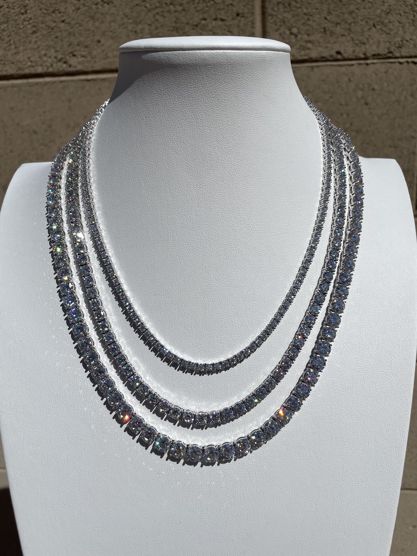 Mens Tennis Chain Necklace 925s 💎 