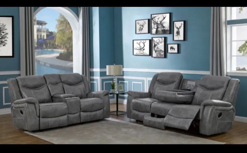 Reclining Sofa And Loveseat Couch Set With FREE RUG 