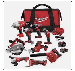 Milwaukee M18 18-Volt Lithium-Ion Cordless Combo Kit 9-Tool with 2-Batteries