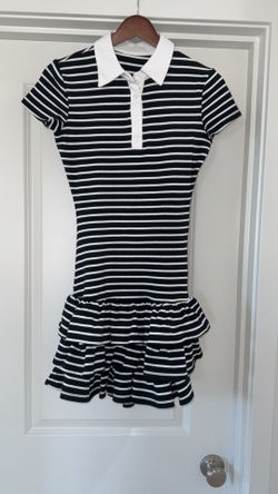 Ralph Lauren (style) Striped Tiered Ruffle Polo Dress