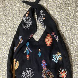 Johnny Was Black Embroidered Bag