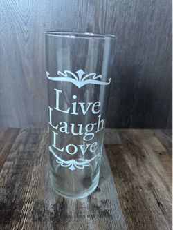 'Live Laugh Love' Glass Vase