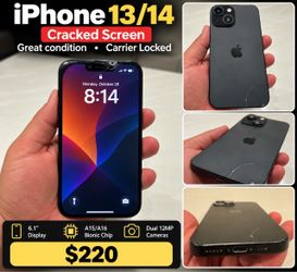 Apple iPhone 13/14 Cracked Screen Midnight