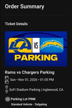 Rams/Chargers Pink Lot Car Pass
