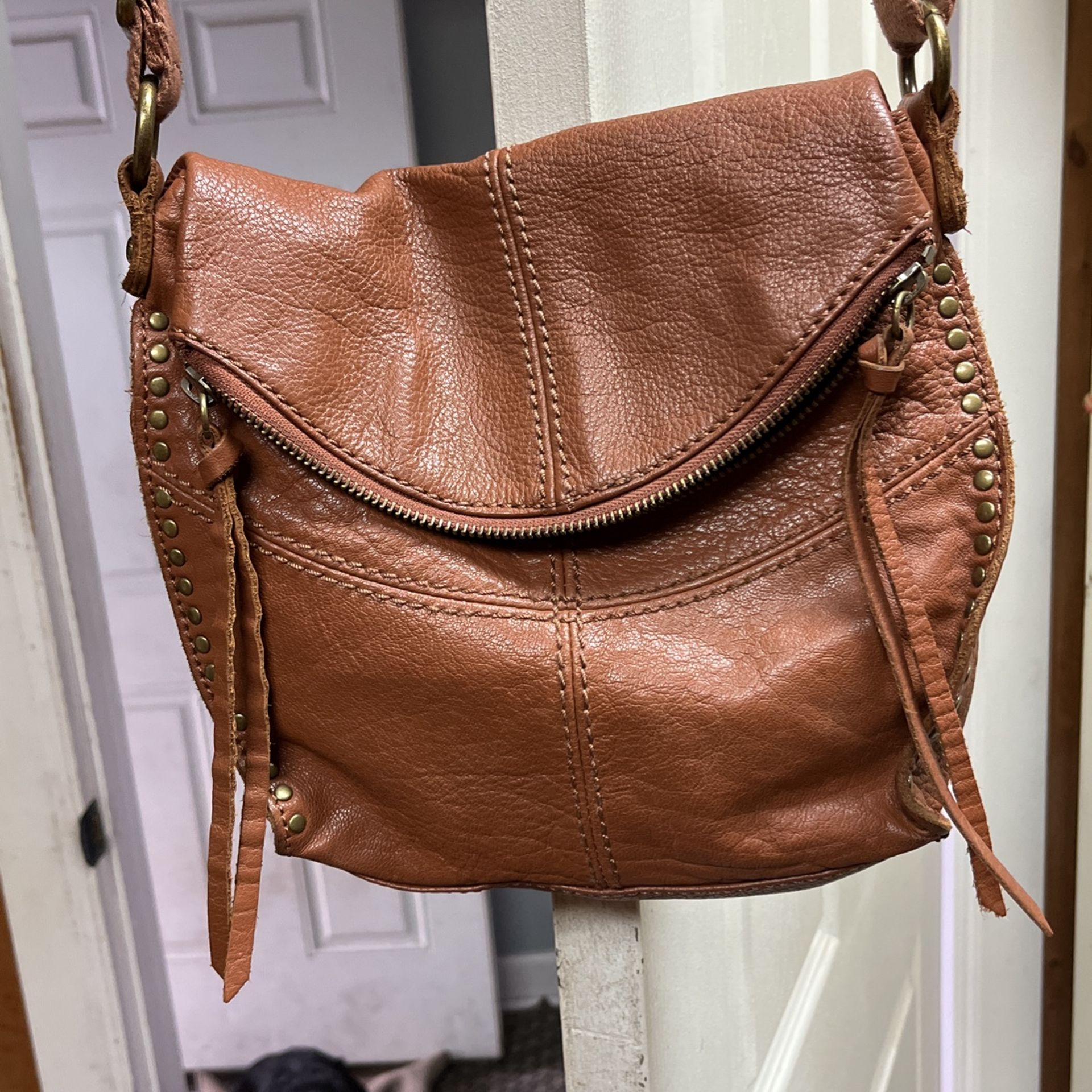 The Sak Tan Crossbody Bag Leather Lightweight And