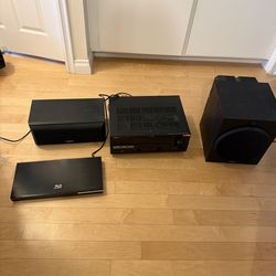Yamaha 7.1 Receiver + Sony Speakers + Samsung Blu-ray Player and sub woofer – Home Theater Bundle