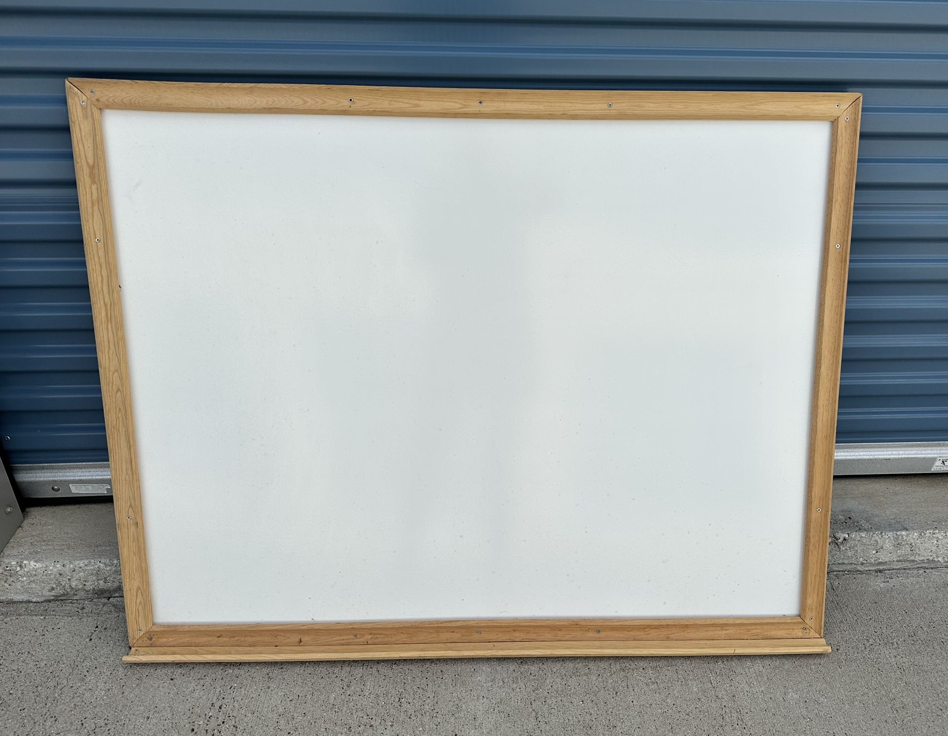 Large White Board With Wooden Frame And Wooden Marker/Eraser Holder