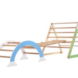 🔥Clearance Sale 🔥 Wooden Indoor Climbing Triangle Toys, Arc Climber Jungle with Ramp and Arch Toy Rocker $50