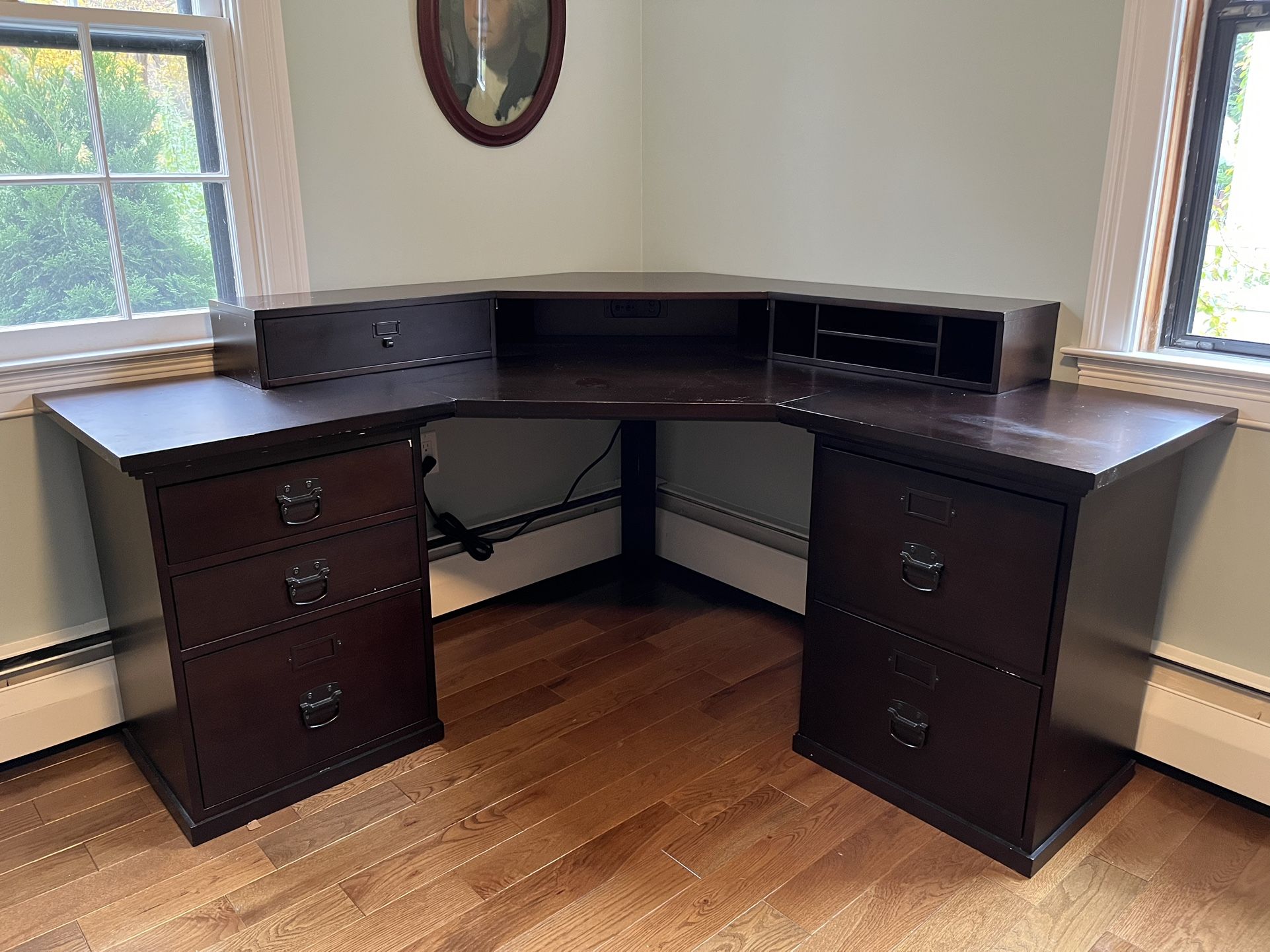 Pottery Barn Corner Desk, Espresso