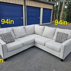 FREE DELIVERY Couch Sofa L Sectional 2 Piece Grey