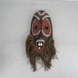 African Malindi Warega Zaire Tribal Folk Art Wooden Mask


