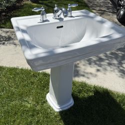 TOTO pedestal sink plus faucet 