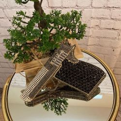 Rhinestone Pistol Handbag With Strap..