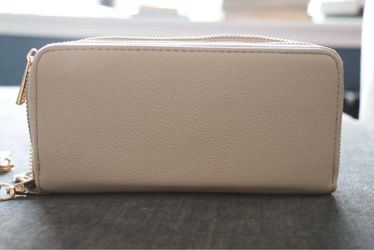 Mauve Zip-Around Wallet with Wristlet Strap