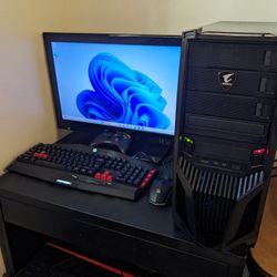 Aorus Gaming PC -AMD Ryzen 5 1500x 4.0ghz, 16gb DDR4 RAM, Nvidia GeForce 970 4gb GPU (GTA V, Red Dead, PUBG, NEW 256gb SSD, 600w PS, Gaming Case/MB
