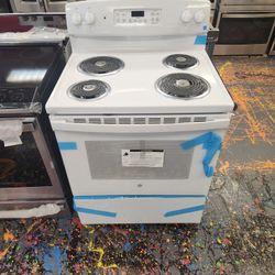 Sale Of The Day Only 1-26-26 GE 30 Inch Freestanding Electric Range With Heating Coils White