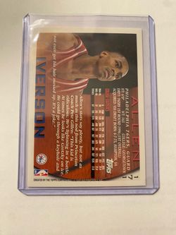 Topps 1996-97 Allen Iverson Topps rookie card in perfect condition.