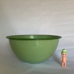 Green Vintage Enamelware - Large Salad Bowl