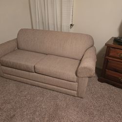 Queen size sofa bed tan like new
