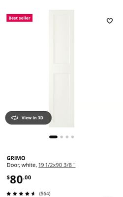 IKEA Grimo White Door  19.5" x  90 3/8" for PAX CLoset
