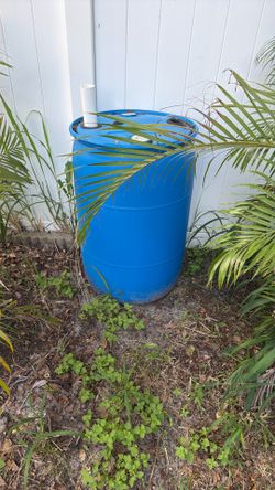 Blue Rain Barrel 55 Gallon Drum