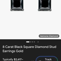 8 Carat Black Square Diamond Stud!