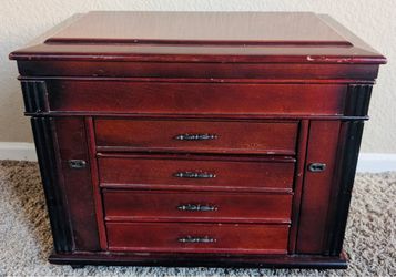 Beautiful Wood Jewelry Box with Mirror