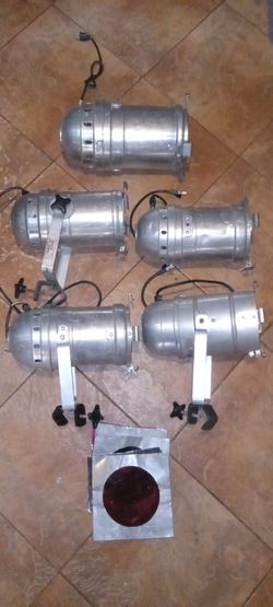 5 Aluminum Stage Light Cans Steampunk