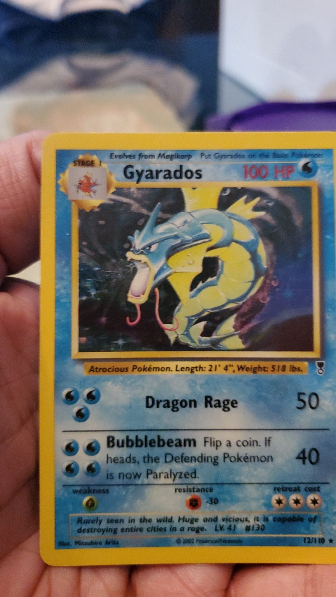 Pokemon Card Gyarados Holo (Ledgendary Collection) Near Mint Condition