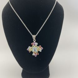 Sterling silver Multi Color Gemstones Pendant